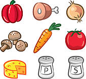 Pizza ingredients clipart