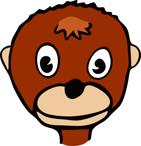 Cartoon Monkey Face clip art - vector clip art online, royalty ...