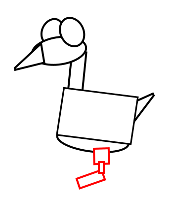 Drawing a cartoon goose