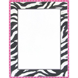 Bag-of-Chips Pink, Black & White Zebra Border Laser Sheets | Shop ...