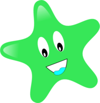star with smiley face mouth open eyes - vector Clip Art