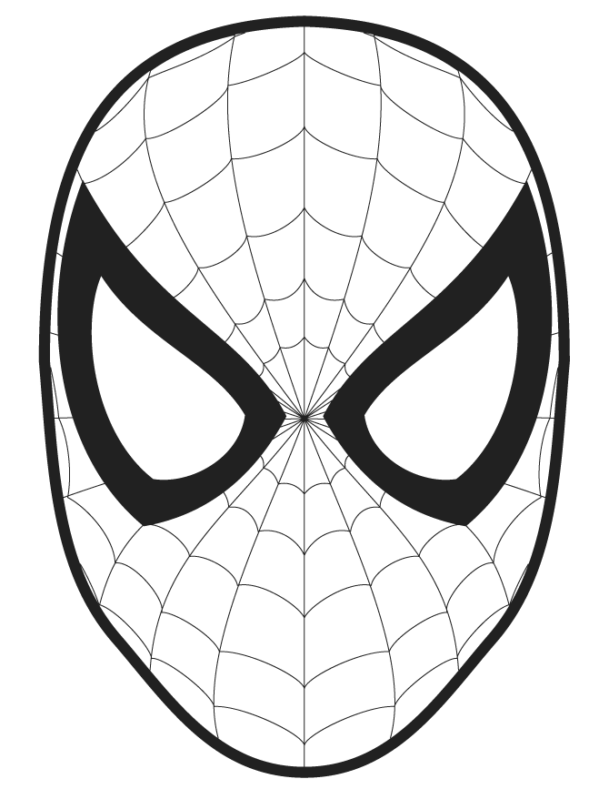 Spider Man Face Template Cut Out Coloring Page | Free Printable ...