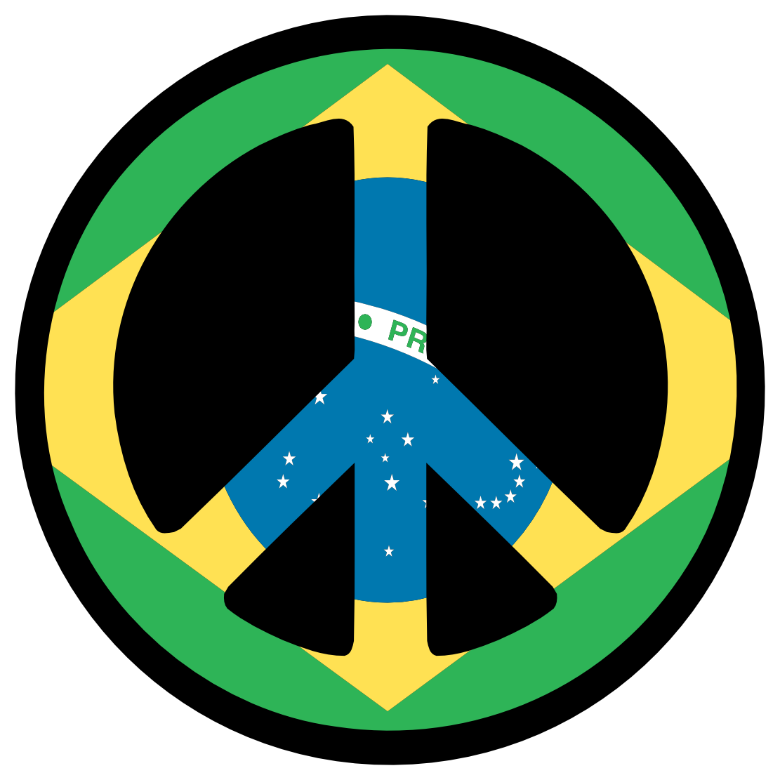 Brazil Flag Peace Symbol peacesymbol.org openclipart.org commons ...