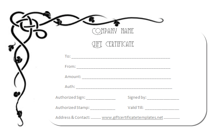 black bale gift certificate template - Gift Certificate Templates
