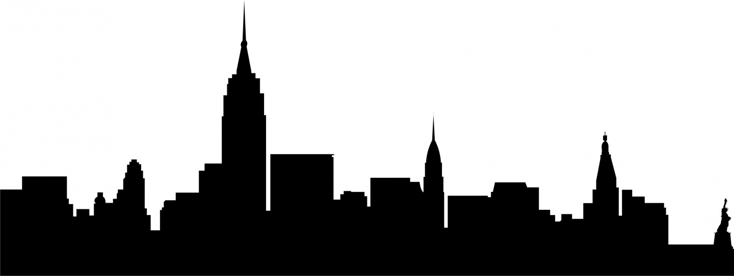 New york skyline clipart black and white
