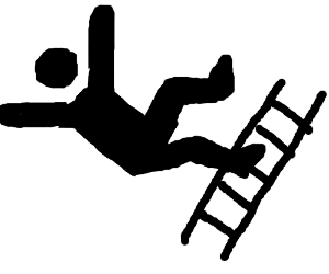 Man falling off ladder clipart