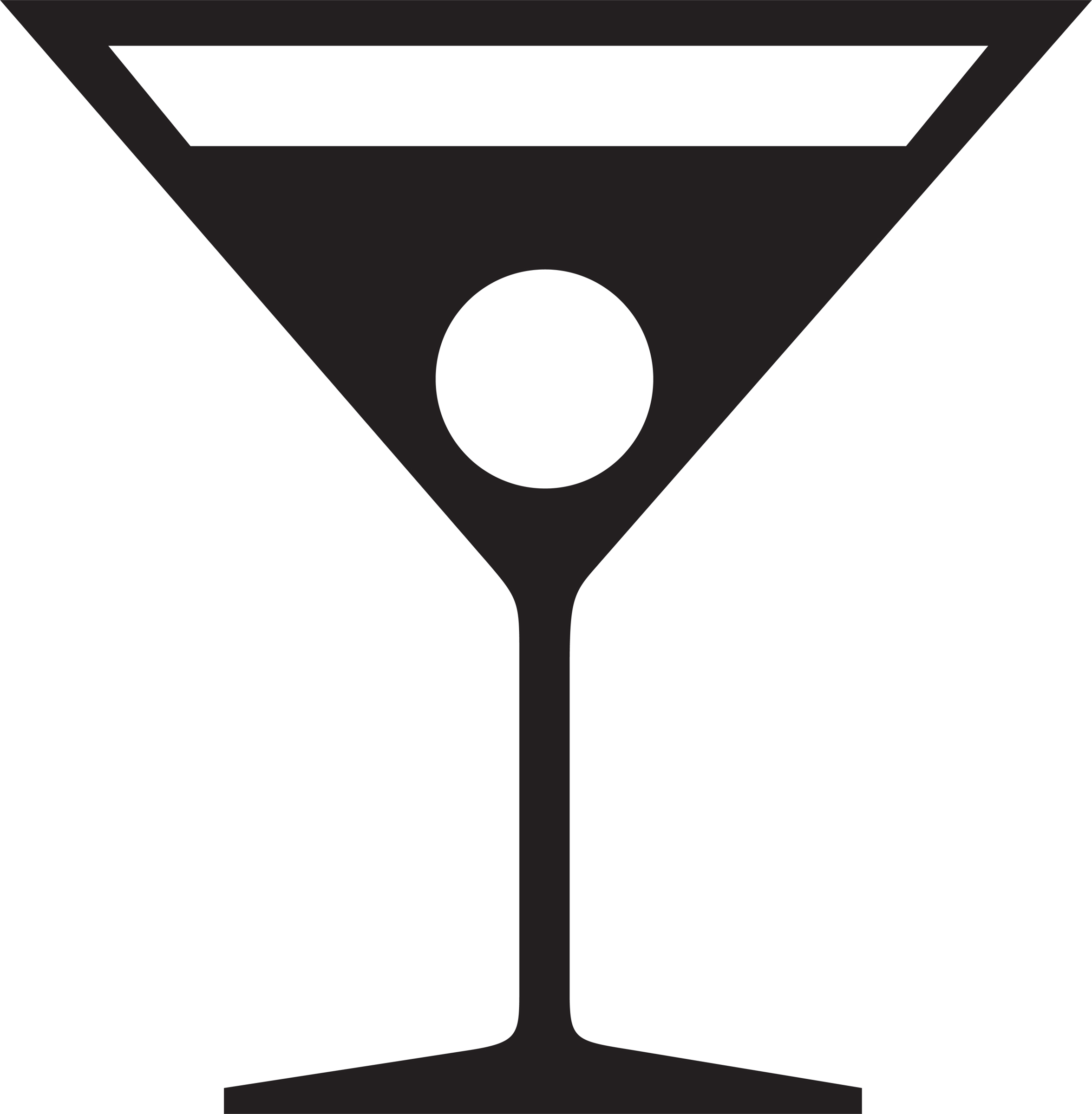 Woman drinking martini outline clipart
