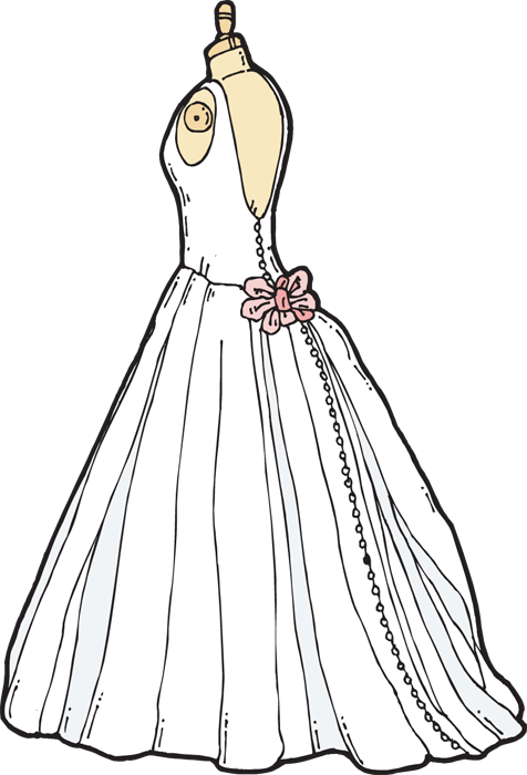 Animated wedding dress clipart
