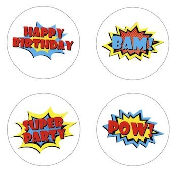 Amazon.com: Little Superhero Sayings Edible Cupcake Toppers ...