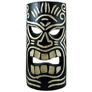 Amazon.com: Carved Black & White Tiki Mask - large: Home & Kitchen