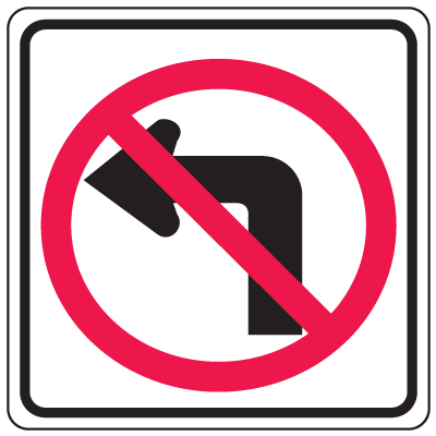 Prohibition Signs - No Left Turn | Seton