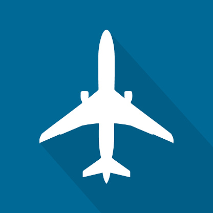 Airplane Icon Blue Background Clip Art, Vector Images ...