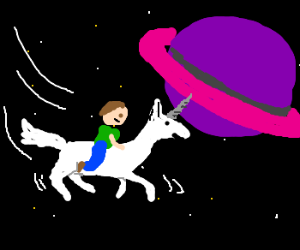 Conan O'Brien rides a space pegasus