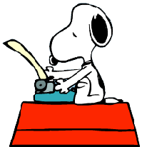 Snoopy typing clipart