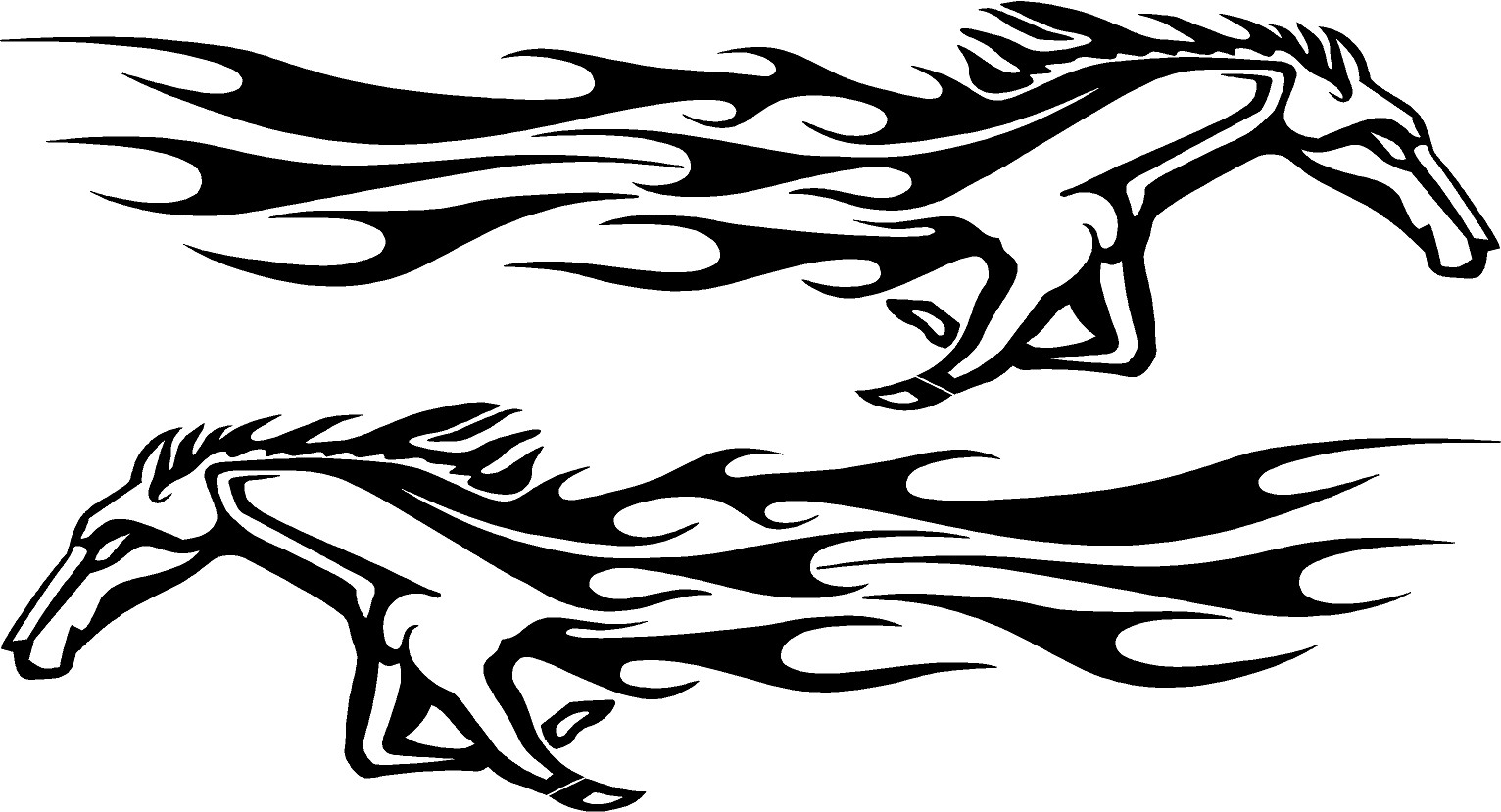 car decals, mustang horse flames decals, automotive flame graphics ...