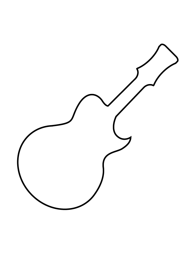 Guitar Stencil 87 | H & M Coloring Pages