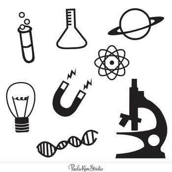 Science clipart black and white