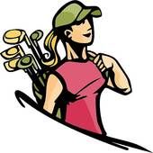 Vintage Lady Golfer Clipart