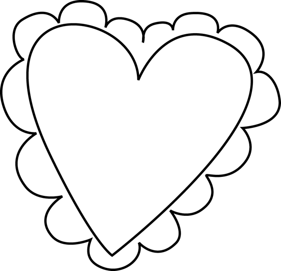Cute hearts clipart black and white
