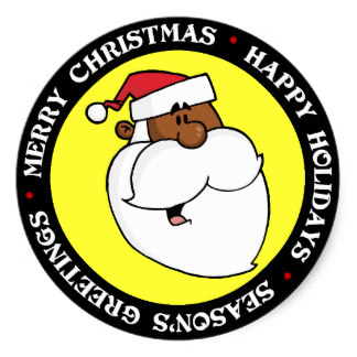 Black Santa Claus Stickers | Zazzle