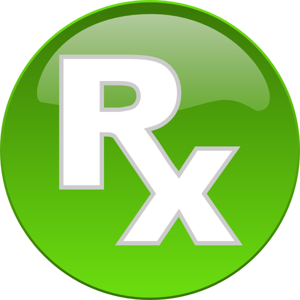 Rx Medical Button Clip Art - vector clip art online ...