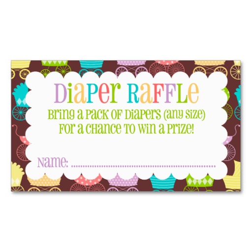 Stroller Chic Rainbow & Brown Diaper Raffle Ticket Business Card ...