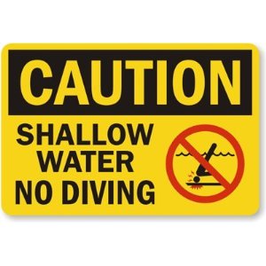 Swimming Pool Signs S-7073 Plastic No Diving Sign, Legend "Caution ...