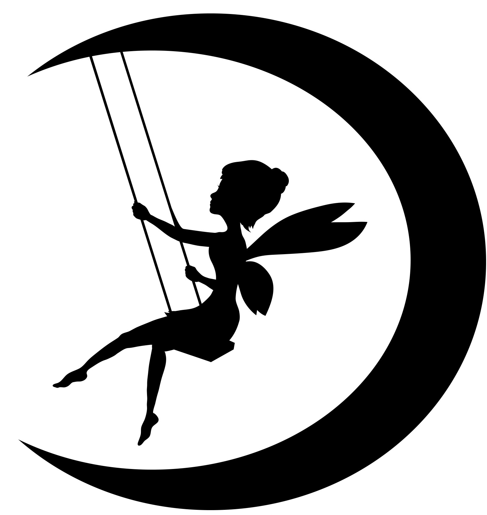 Fairy On Moon Silhouette