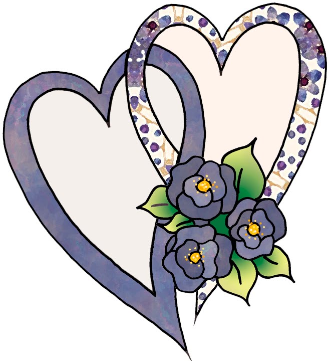 ArtbyJean - Purple Wood Roses: Twin Hearts and Flowers from set ...