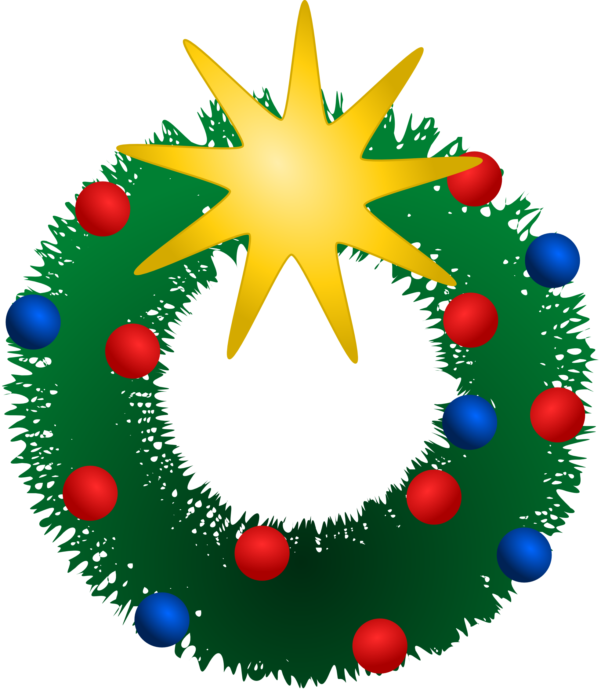 Clip Art: Xmas Wreath Christmas Holiday Art ...