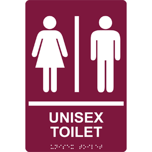 Restrooms: Unisex Toilet (With Braille = Unisex Toilet) sign #RRE ...