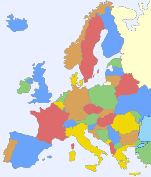 Simple Map Of Europe San Antonio Map