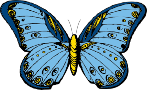 Large Blue Butterfly clip art - vector clip art online, royalty ...