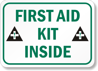 First Aid Kit Inside Signs, First Aid Signs, SKU: S-