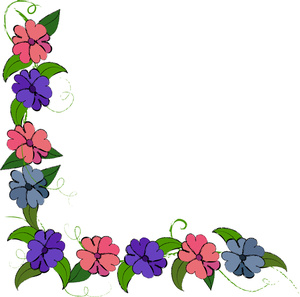 Flower border design clipart