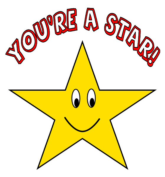 Happy face star clipart