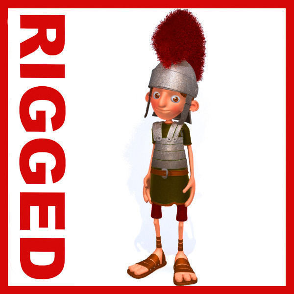 Roman Soldier Cartoon Rigged 3D Model rigged MAX OBJ FBX MA MB ...