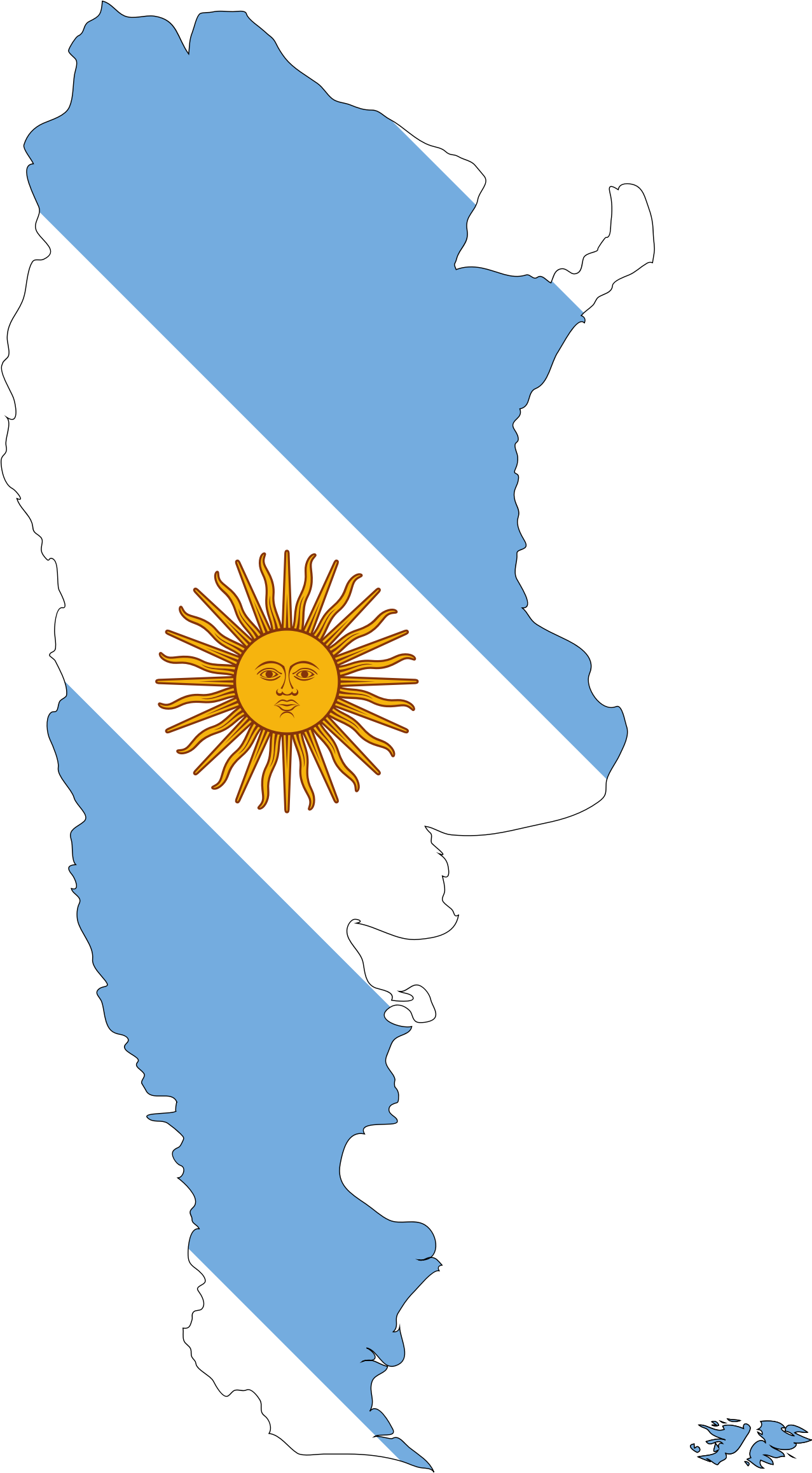 Clipart - Argentina Map Flag