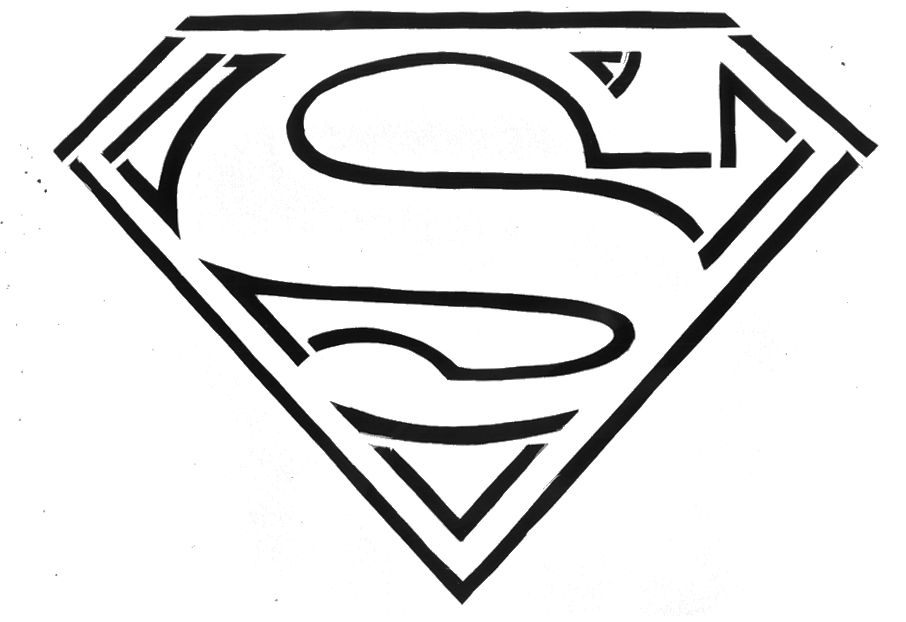 superman clipart black and white - photo #6