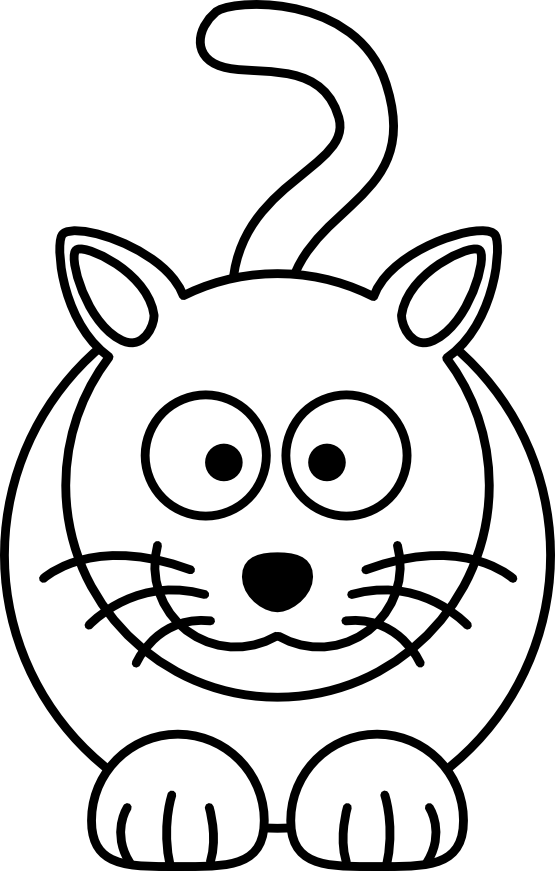 Black And White Cartoon Cats - ClipArt Best