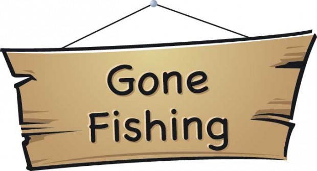 Gone fishing sign clip art