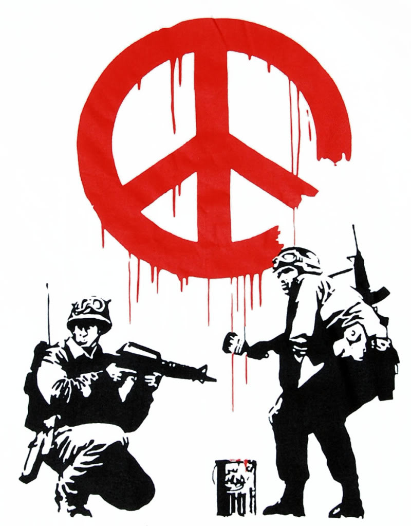 Banksy Street Art Peace Troop Graffiti Tee T-shirt XL | eBay