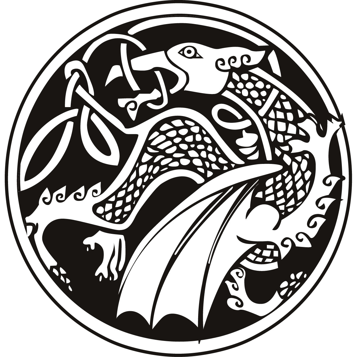 Celtic Dragon Tribal Wall Decal Wall Art Stickers Transfers | eBay
