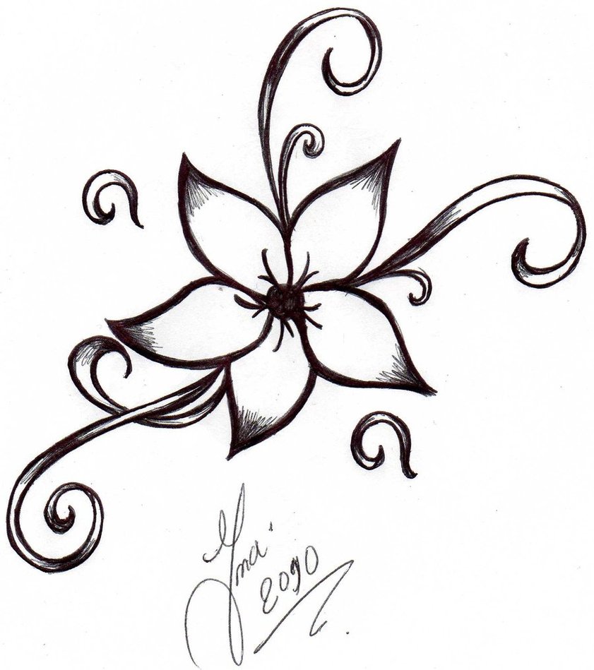 Simple Flower Drawing - Adrogues.com