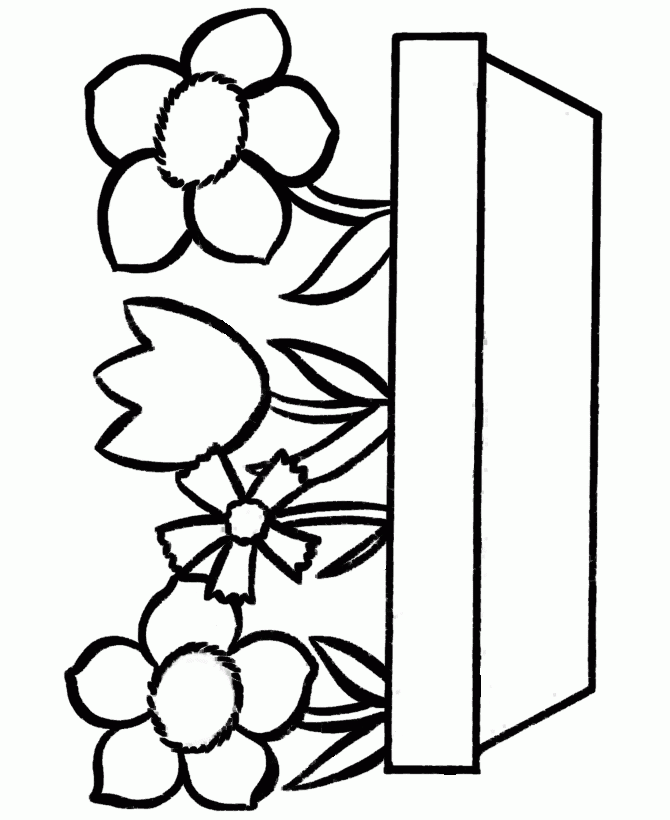 Easy Flower Coloring Pages - AZ Coloring Pages