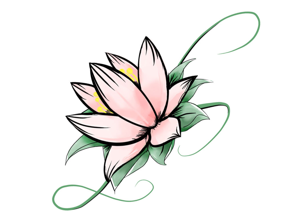 Simple Lotus Drawing - Drawing Art Gallery