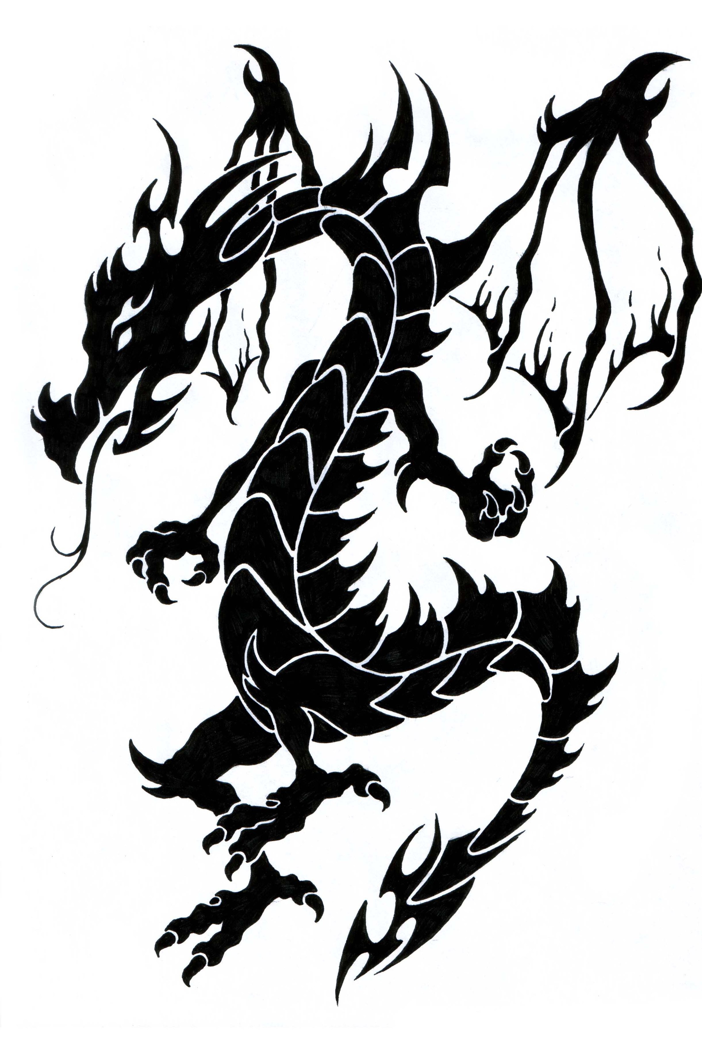 Black And White Dragon Tattoo Clipart - Free to use Clip Art Resource