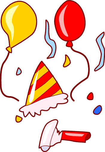 Clipart party balloons and streamers