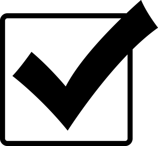 Check mark in a box clipart