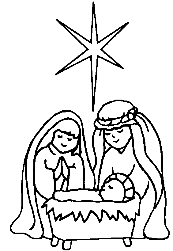 nativity scene clipart and coloring pages - photo #8
